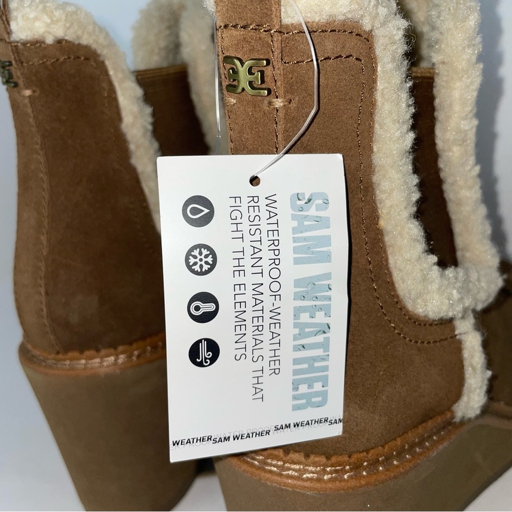 Sam Edelman Women's Reagan Wedge Booties Toffee Suede 7 M - Picture 7 of 11